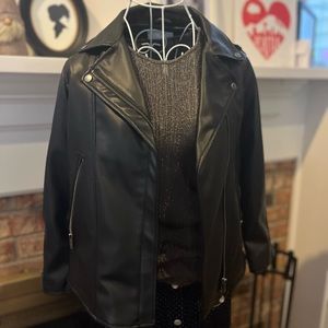 Faux leather biker jacket